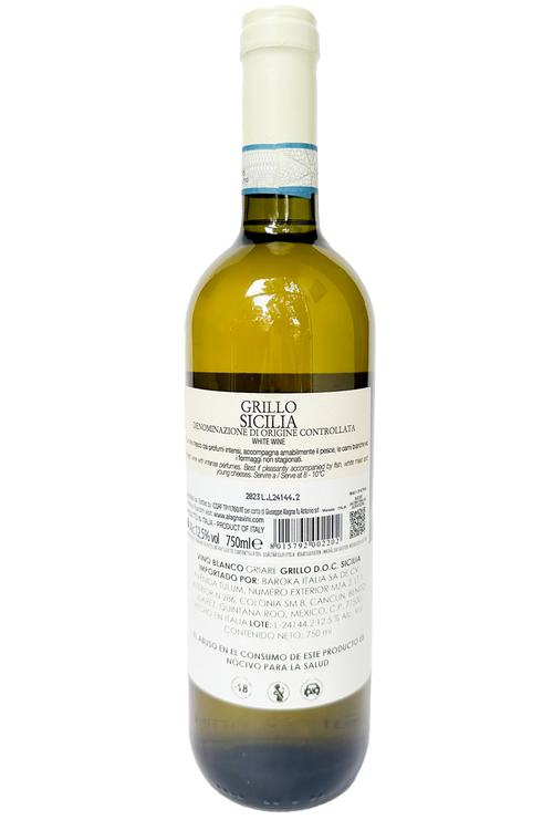 VINO BLANCO ITALIANO GRIARÍ GRILLO